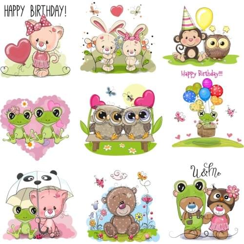 Iron on Transfer for Clothing Patches Thermo-stickers for Children Diy Cute Patch Textile Vinyl Stripes Appliques for Clothes A