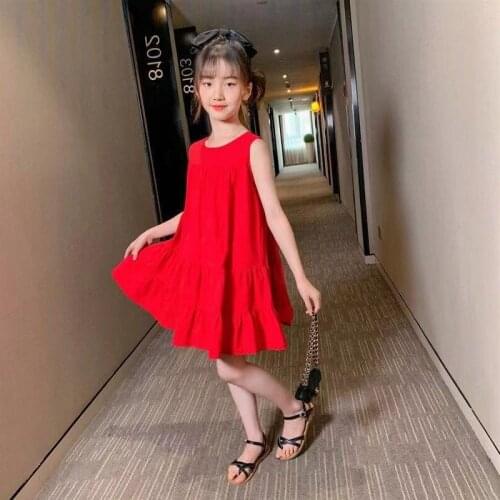 Girls Dress Summer Vest Girls Casual Kids Clothes Girls Elegant Childrens Clothing Prom Princess Dresses 4 6 8 10 12 14 years
