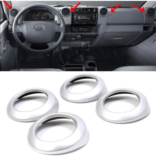 Car Dashboard Air Conditioner Outlet Decoration Frame Cover Air Vents Trim Strip For Toyota Land Cruiser J70 LC71 LC76 LC77 LC79