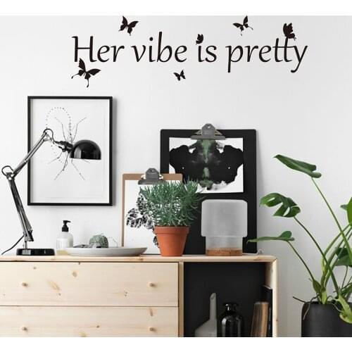 Home Simples Decoration Background Wall Creative Butterfly English Wall Stickers Carved Wall Stickers Pvc Removable Home Wall De