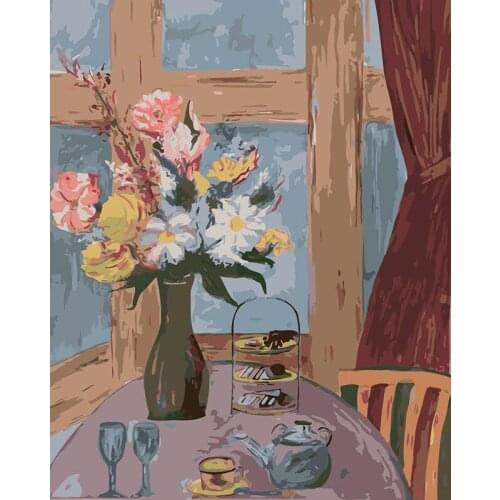 ROYALDREAM Abstract flowers Diy Digital Painting By Digital Modern Wall Art Pictures For The Home Wall Art Works