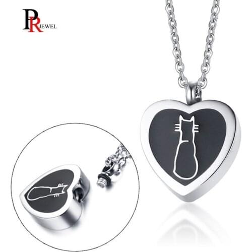 Heart Love Urn Necklaces for Pet Ashes Memento Gifts Stainless Steel Pendant Necklace Women Man Keepsake Jewelry