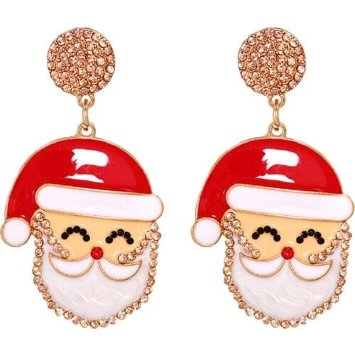 Earrings Trendy 2021 Santa Claus Drop Earrings for Women Christmas Happy New Year Wholesale Earrings Fashion Jewelry 2020 Girls