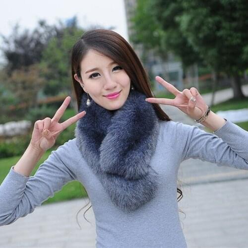 Super soft unisex fox fur rabbit fur ring scarf collars raccoon fur scarf faux fur collar