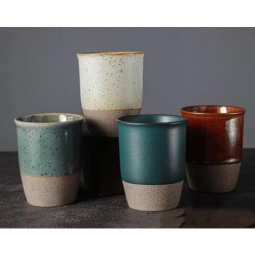 Retro Stoneware Teacup Vintage Water Cup Japanese Single Tea Mug Ceramic Tea Master Cup