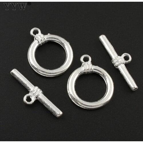 YYW Wholesale 100Pairs/Bag Silver Color Fastener Bracelet Single-Strand Toggle Clasp For DIY Jewelry Making Findings Accessories