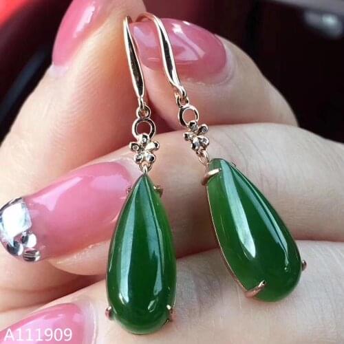 KJJEAXCMY boutique jewelry 925 sterling silver inlaid Natural jasper Fine Womens earrings support detection beautiful