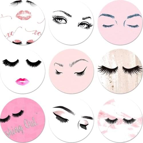 Eyelash Icons Pins Badge Decoration Brooches Metal Badges For Clothes Backpack Decoration 58mm