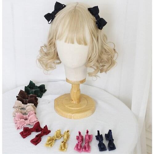1 Pair Bownot Hairpin For Lolita Girl Double Ponytail Hair Clip Hair Accessroies B1619