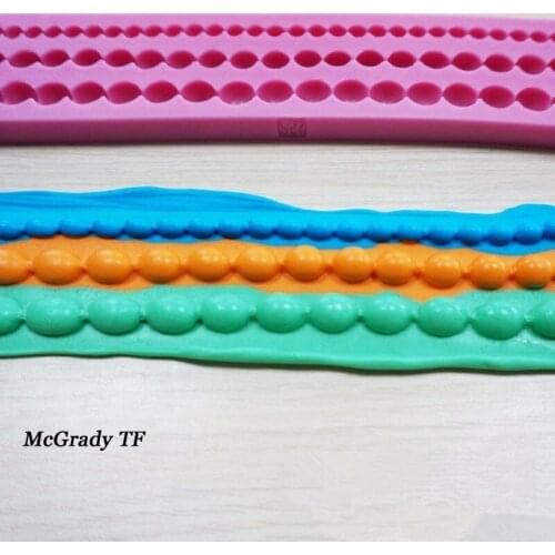 23*4*1.1cm DIY Pearl String Beads Silicone Cake Mold Cake Decorating Fondant Baking Mould Sugarpaste Cupcake Topper Cake Tools