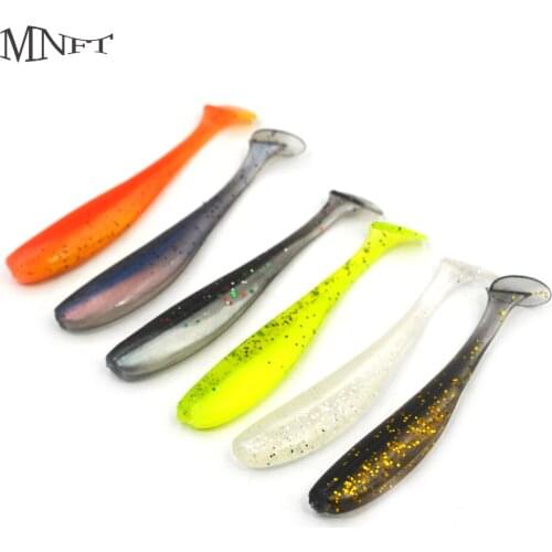 MNFT 6Pcs Paddle T Tail Silicone Soft Lures Artificial Fake Baits Floating Bionic 1.8g/6.5cm Fishing Lure