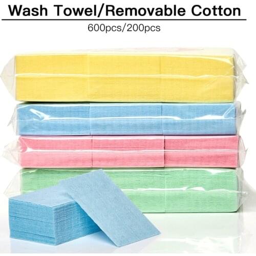 600pcs Colorful Nail Polish Remover Cotton Wipes UV Gel Tips Remover Cleaner Paper Pad Nails Polish Art Cleaning Manicure Tools