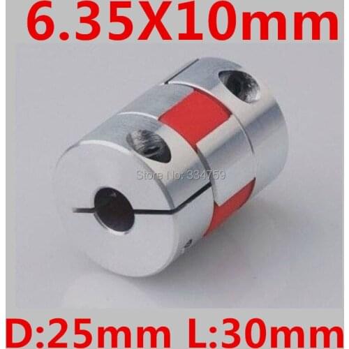 Free Shipping 6.35mm to 10mm jaw shaft coupling spider Stepper Motor Shaft Coupler flexible shaft couplings 3pcs/lot
