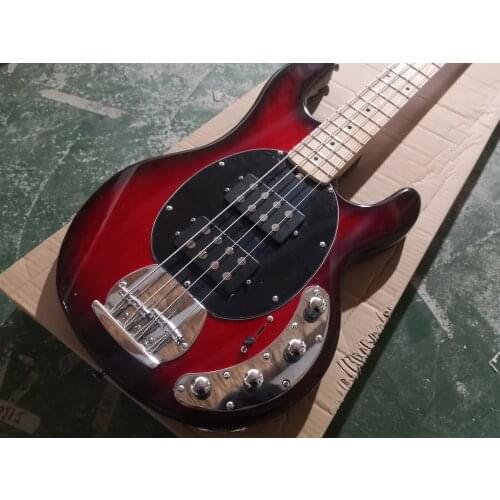 Free shipping Quality Music Man 4 strings Electric Bass Deep red Electric Guitar Active pickups in stock 62