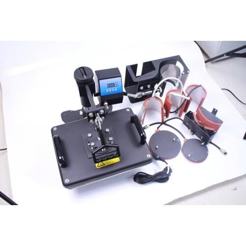 Free shipping printing machine 7 in 1 combo heat transfer machine for mug T-shirt cap plate printing in1 heat press machine