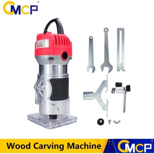 CMCP 220V Woodworking Electric Trimmer 800W Wood Milling Engraving Slotting Trimming Machine Carving Machine Router Wood