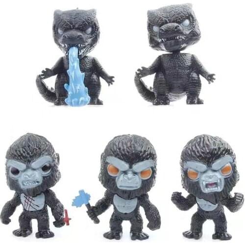 Godzilla VS King Kong Movie Q Version Godzilla Anime Figure Action 10CM Egg Twisting Machine Mounted Ornament Doll Children Toys