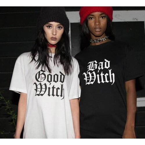 Good witch bad witch Women tshirt Cotton Casual Funny t shirt For Lady Girl Top Tee Hipster Tumblr ins Drop Ship NA-11
