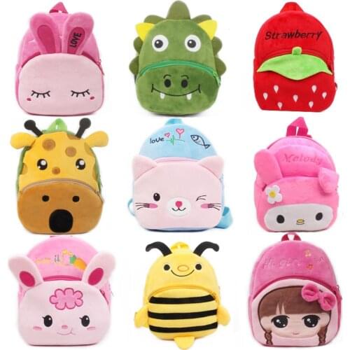 Kindergarten School Bags for Baby Toddler Backpack Mini Bags Plush Children Backpack 3D Cartoon Animal Boys Girls Kids Backpacks