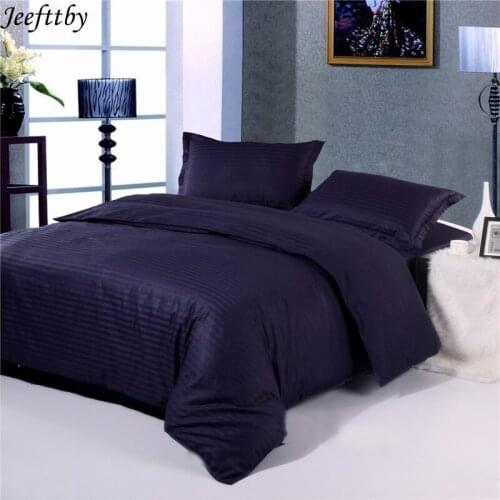 Luxurious Hotel Home Textile Solid Color Egyptian Cotton 2/3 Pcs Satin Bedding Set Duvet Cover+pillowcase (No Sheet No Filling)