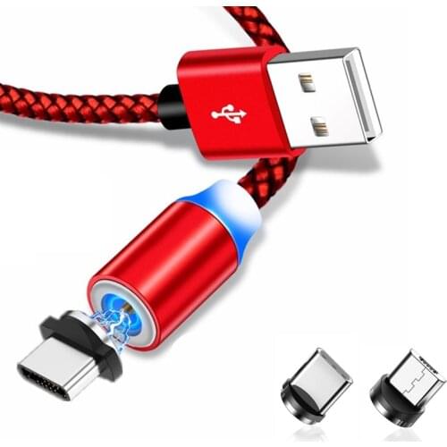 LED Magnetic Cable For Huawei P40 P30 Lite Magnet Charger Micro USB Type C For iPhone SE2 8 Plus 6s X Xs 11 Pro honor 8x 7c 7x