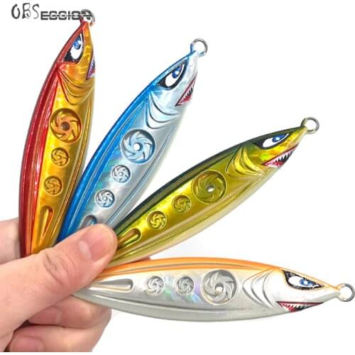 Metal Jigging lure 150g 200g 250g 1pcs 4pcs Slow fall Metal jigs Luminous Artificial Bait Lead Fish Sea Bass Fishing Lure set