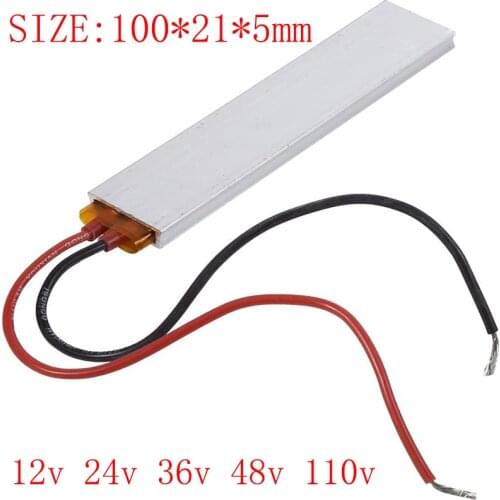 PTC Heating Element 12-220V Constant Temperature Thermistor Air Heating Sensor Aluminum Hair Dryer Curlers Heater 100x21mm