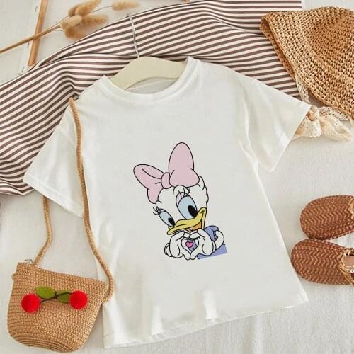Summer New Baby Girls Boys Cartoon Tshirt Daisy Duck Short Sleeve Tops Kids T-shirt Childrens Clothes Dropship