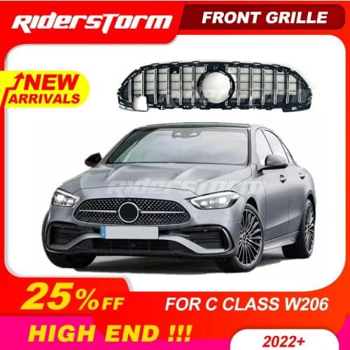New Arrival For mercede C class W206 Gt R grille 2022+ Front Bumper Mesh C250 C200 C300 W206 panamerica Grill With Camera Hole