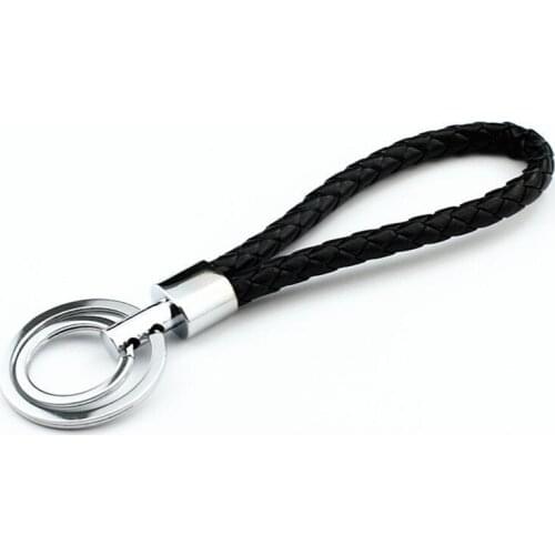 Handmade Leather Rope Woven Keychain Metal key rings Car Key Chains Men Women Key Holder Key Cover Auto Keyring Keyfob Gifts