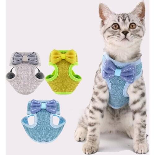 Breakaway Cat Collar Cute Bow Vests Cat Harness And Leash Cat Product Cat Accessories Sage Green Collar For Cats Or For Puppies