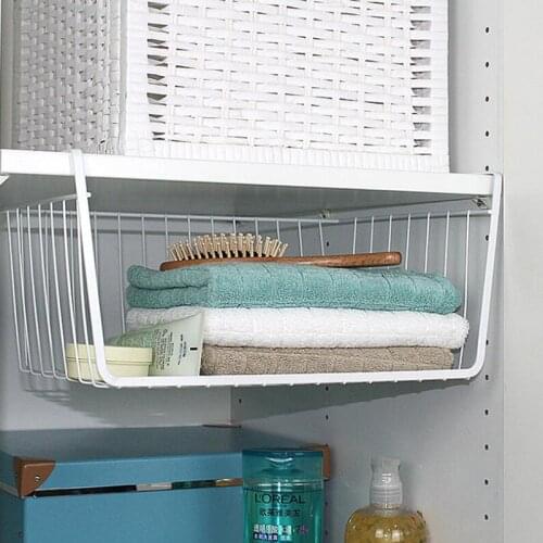 Under Shelf Table Storage Basket Desk Kitchen Cabinet Hanging Rack Organizer