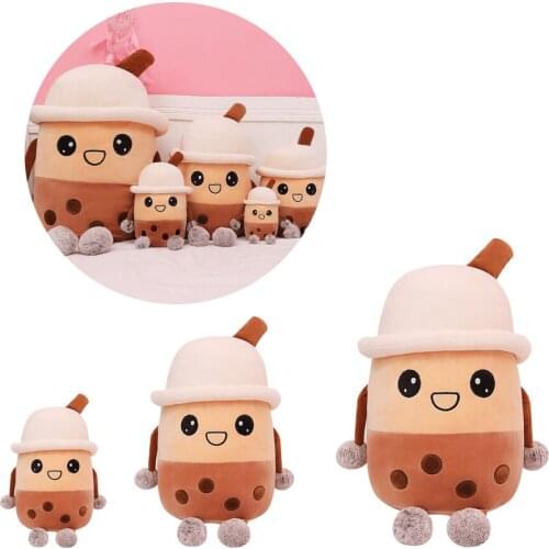 Bubble Tea Cup Shape Pillow Dessert Drink Pearl Toy Pet Pillow Birthday Gift