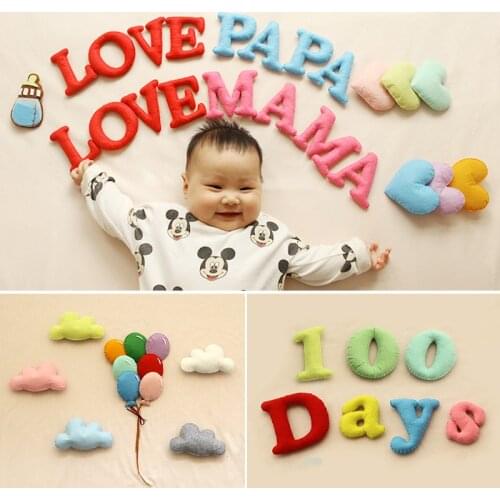 Handmade Felt Crafts Letter Feeding Bottle For Boy Girl Baby Shower Birthday 100 Days Party Decor Diy Felt Toys Material Package