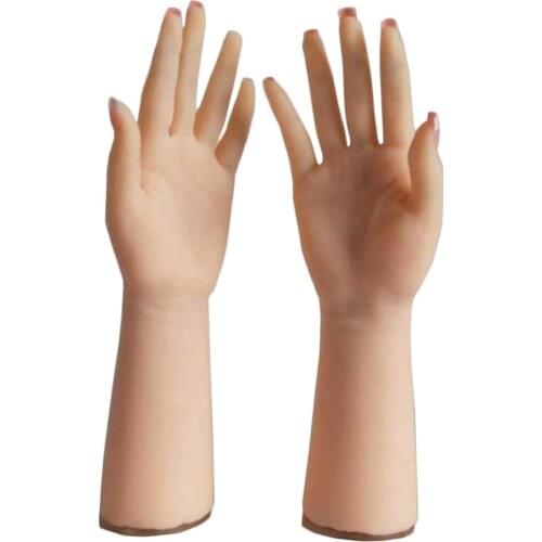 Silicone Female Hands Model Real Silicone Mannequin Female Hands Model For Jewelry Ring Nails Display (Pair)