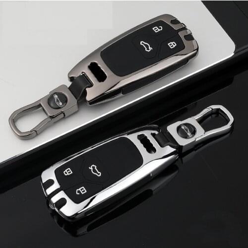 Zinc Alloy Silicone Car Remote Key Cover Case Shell For Audi A4 Allroad B9 Q5 Q7 TT TTS 4M 8S 2016 2017 2018 Accessories