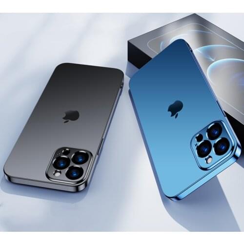 Ultra Thin Square Plating Transparent Matte Phone Case For iPhone 12 11 Pro MAX Mini XS XR X 7 8 Plus SE2 Silicone Clear Cover