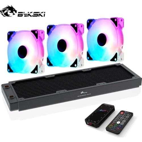 Bykski 12cm Fan and 360mm Radiator Combo Kit /Copper Single Row of Radiator Computer Water Cooling Liquid Heat Exchanger RGB Fan