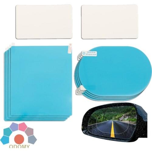 8pcs / car windows Waterproof membrane set Rearview mirror protective film Anti fog Rainproof film