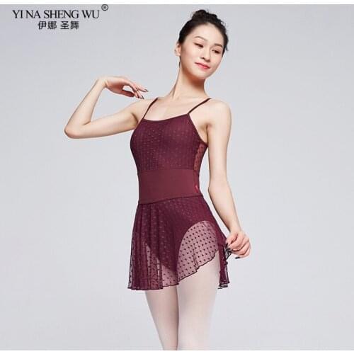 High Quality Lace Stitching Backless Ballet Dance Leotard Dress Adult Girls Women Sleeveless Bodysuit Dance Gymnastics Costumes