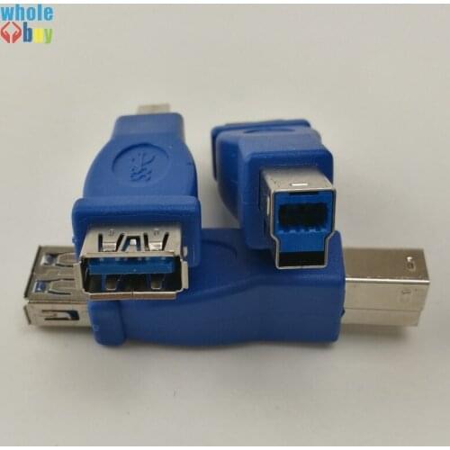 300pcs/lot High Speed USB 3.0 Type A Female To Type B Male Plug Connector Adapter USB3.0 Converter Adapter AF To BM for Camera