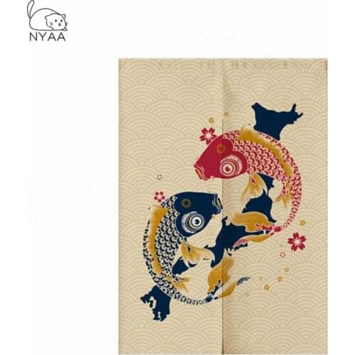 Japanese Linen Door Curtain For Bedroom kitchen Thermal Insulated Doorway Curtain Home Entrance Decoration Customizable Curtains