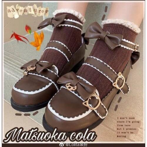 Japanese tea party sweet lolita shoes vintage round head jk uniform women shoes cute lace bowknot kawaii shoes loli cosplay