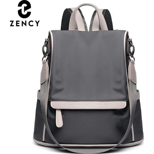 Zency 2021 Spring New Fashion Exquisite Ladies Backpack Vintage Nylon High Quality Female Rucksack Large Capacity For Student