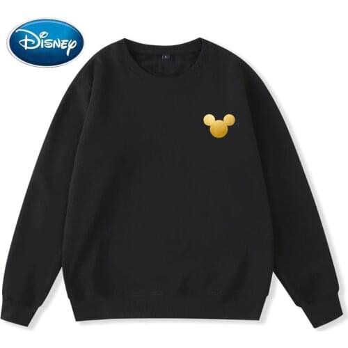 Disney Fashion Mickey Mouse Gilding Cartoon Print Streetwear Unisex Women Couples Sweatshirt Long Sleeve Tops 10 Colors Female