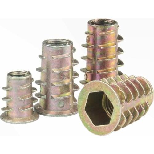 10PCS M4/M5/M6/M8/M10 Zinc Alloy Thread Flanged Hex Drive Head Furniture Nuts