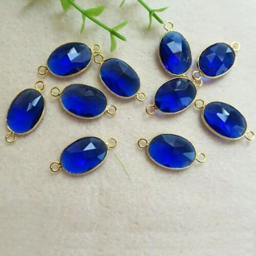 10pcs/lot quartz geode Druzy Gold Plated Faceted Oval Shape Glass Crystal Connector Beads For DIY Bracelet necklace Jewelry BD46