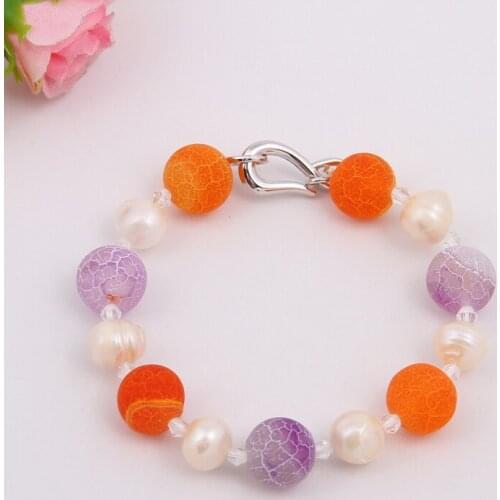 100% nature freshwater pearl bracelet with FASHION COLORS beads