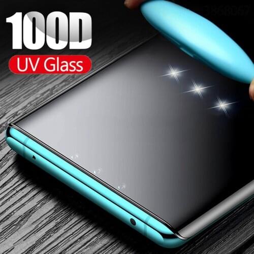 2PCS 100D UV Liquid Curved Full Glue Tempered Glass For Huawei P30 Pro P20 Lite Mate 20 Pro Mate 30 Pro Lite UV Screen Protector