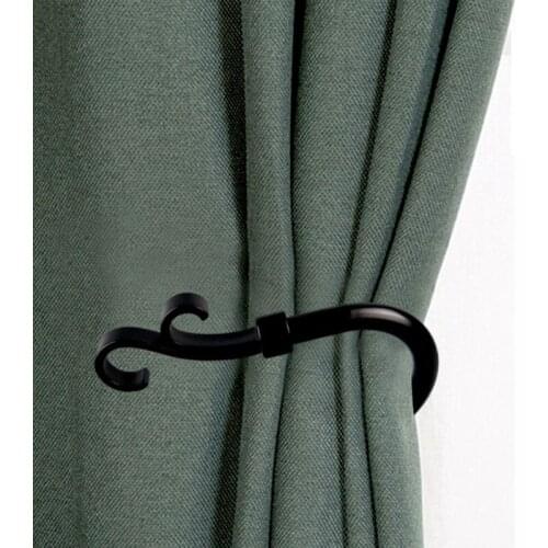 2 Pcs Metal Decorative Curtain Holdbacks Wall Mounted Window Drapery Tiebacks for Livingroom Office Come with Screws